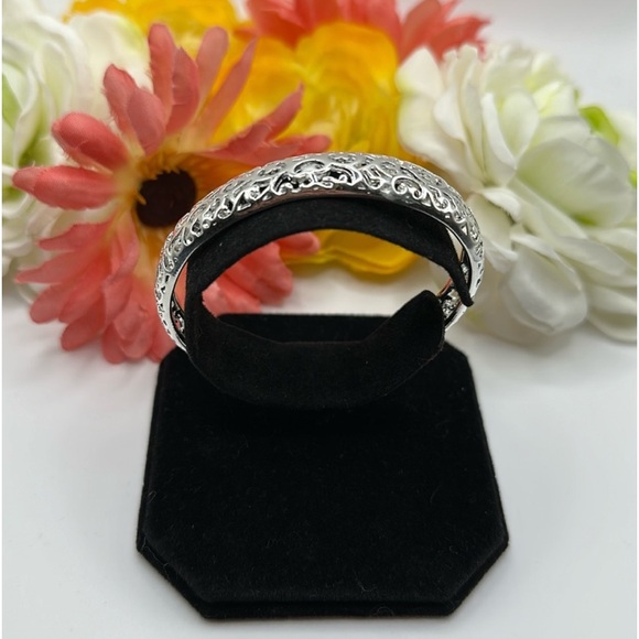 Silver Cuff Filigree Bangle Bracelet NEW! - Picture 5 of 5